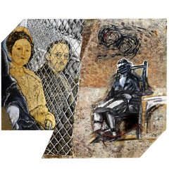 The Eclipse/Ritratto di Ethel e Julius Rosenberg, Tecnica mista su tela di Lee Jaffe