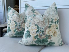 Lee Jofa "Althea" in Citron a 22" Down Filled Pair of Pillows