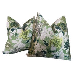 Cuscini Lee Jofa "Arioso" in pietra e giada da 22 pollici - Una coppia