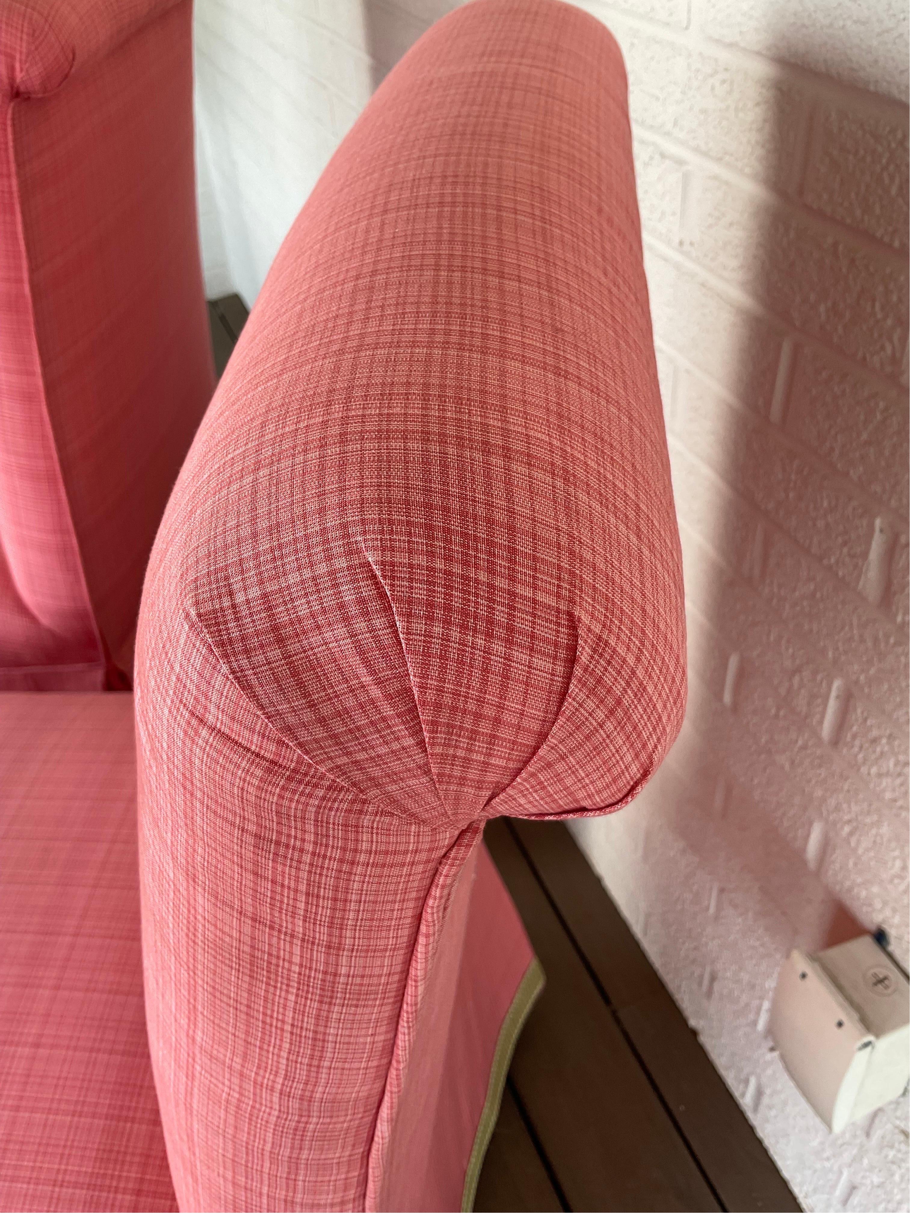 Upholstery Lee Jofa Custom Parsons Chairs, a Pair