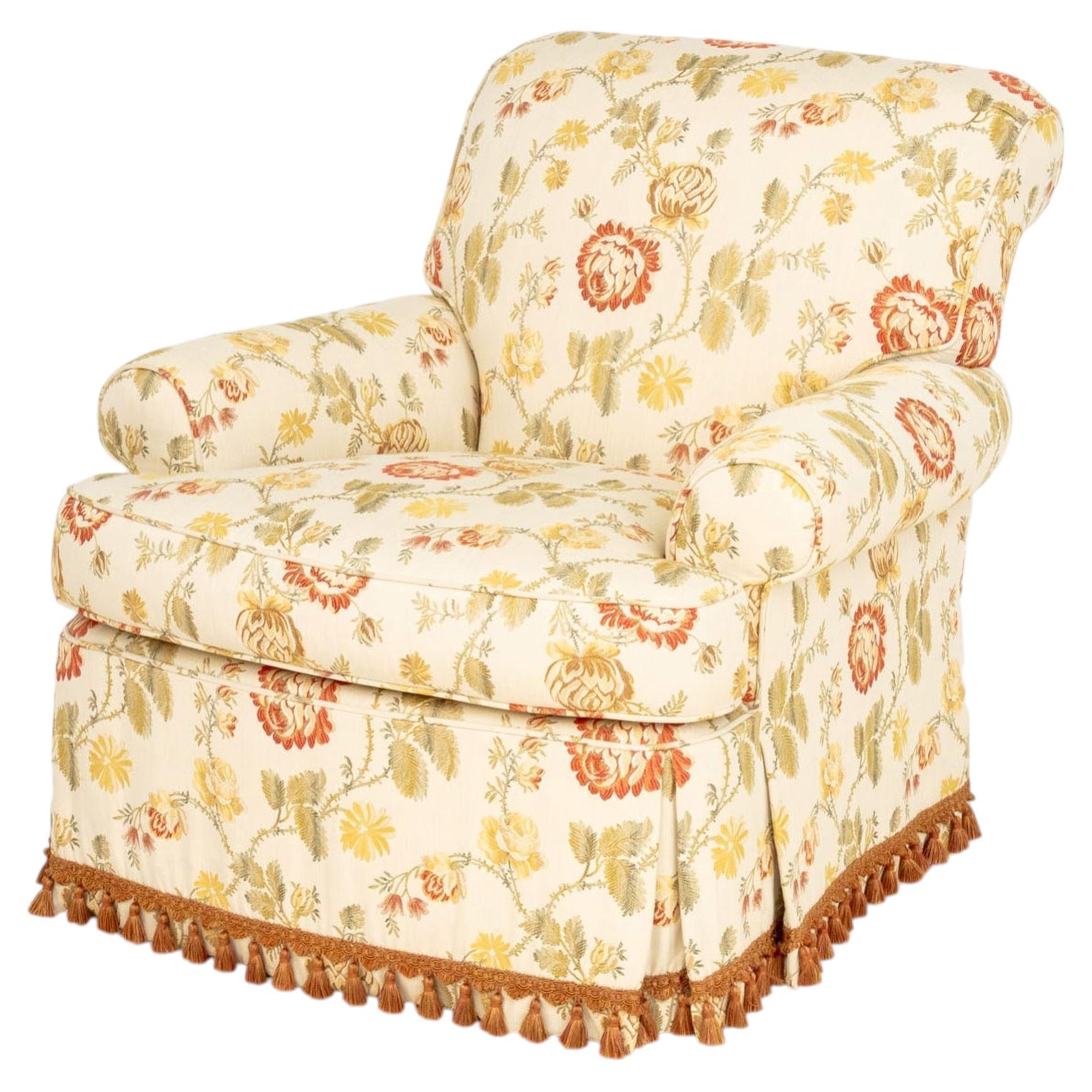 Fauteuil rembourré en tissu à imprimé floral Lee Jofa