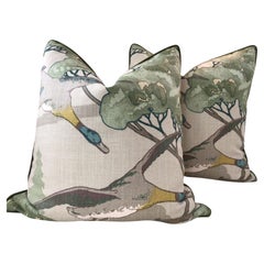 Lee Jofa “Flying Ducks in Emerald Pillows- a Pair