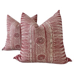 Lee Jofa "Indian Zag" in Madder- A 22" Pair of Pillows