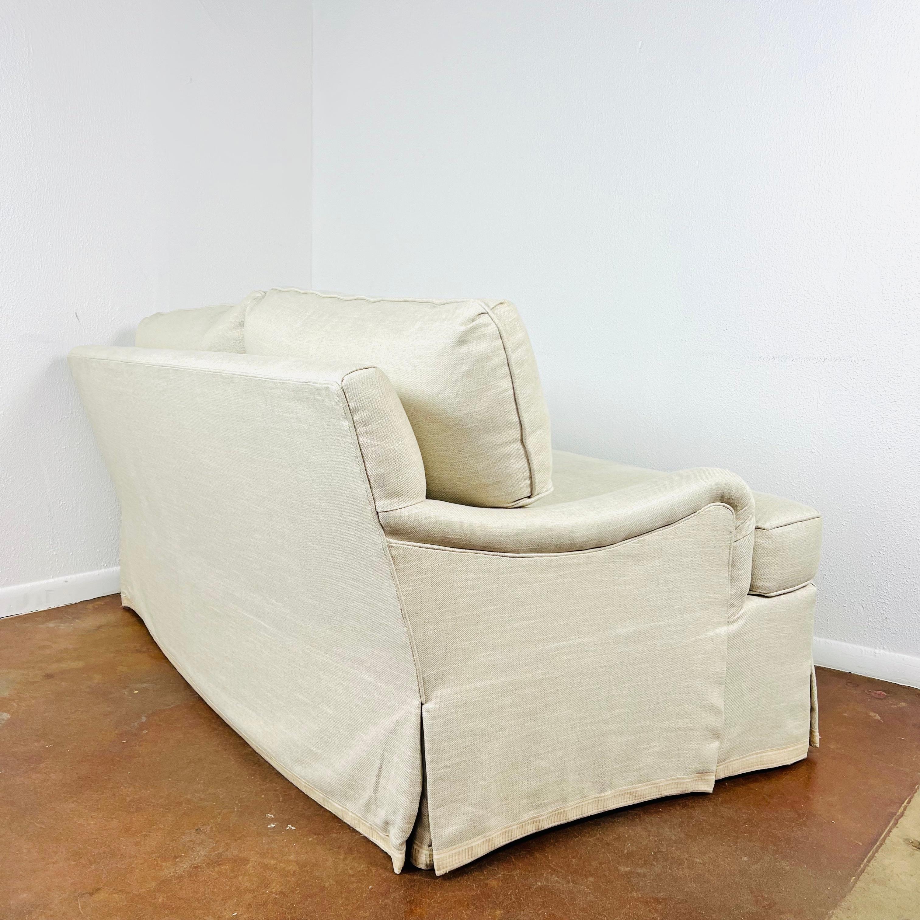 Lee Jofa Skirted English Arm Loveseat For Sale 2