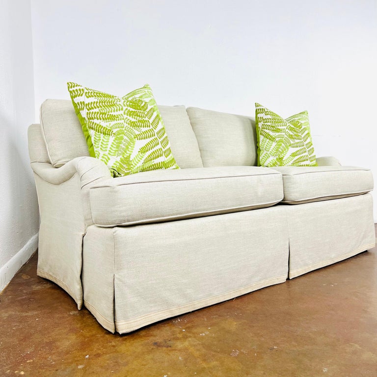 Lee Jofa Skirted English Arm Loveseat For Sale at 1stDibs
