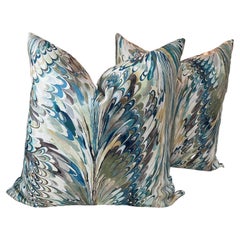 Lee Jofa " Taplow" in Peacock and Gold Pillows- a Pair