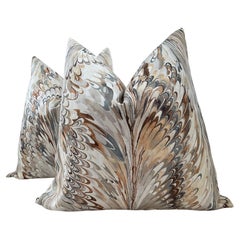 Lee Jofa "Taplow" in Sand/Dove 22” Down-Filled Pillows - a Pair
