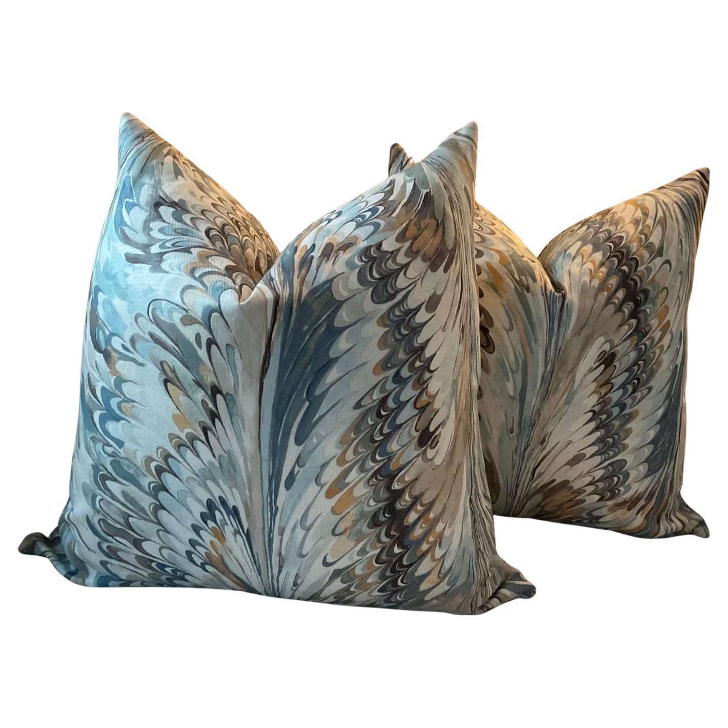 Lee Jofa "Taplow" in Sea Mist 22” Down-Filled Pillows - a Pair