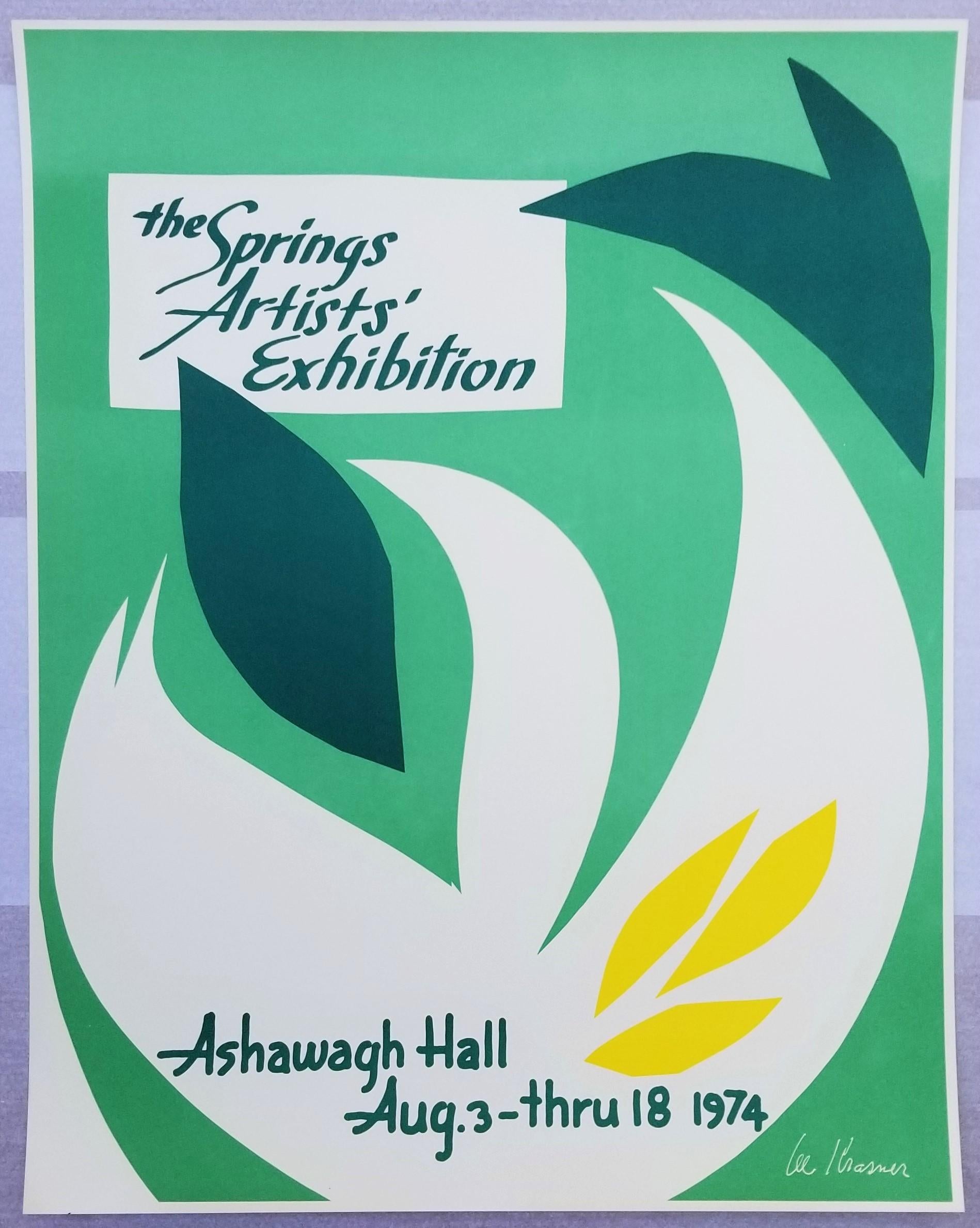 Ashawagh Hall: The Springs Artists' Exhibition Poster /// Female Artist Abstract - Print by Lee Krasner