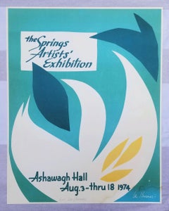 A. Hall: Poster della mostra degli artisti di Springs (firmato) /// Artista donna