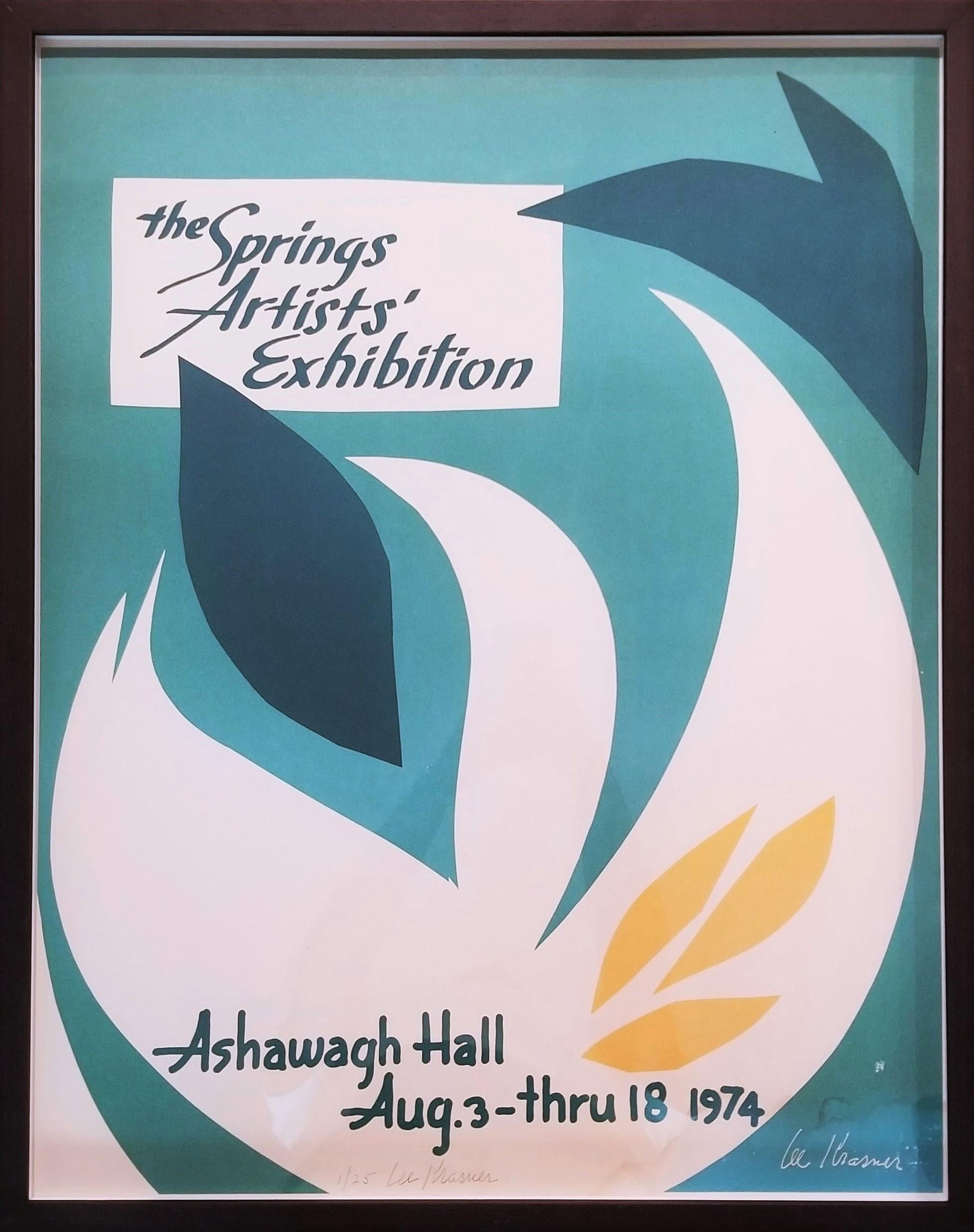 Ashawagh Hall: The Springs Artists' Exhibition Poster (Signiert) /// Female Artist (Abstrakt), Print, von Lee Krasner