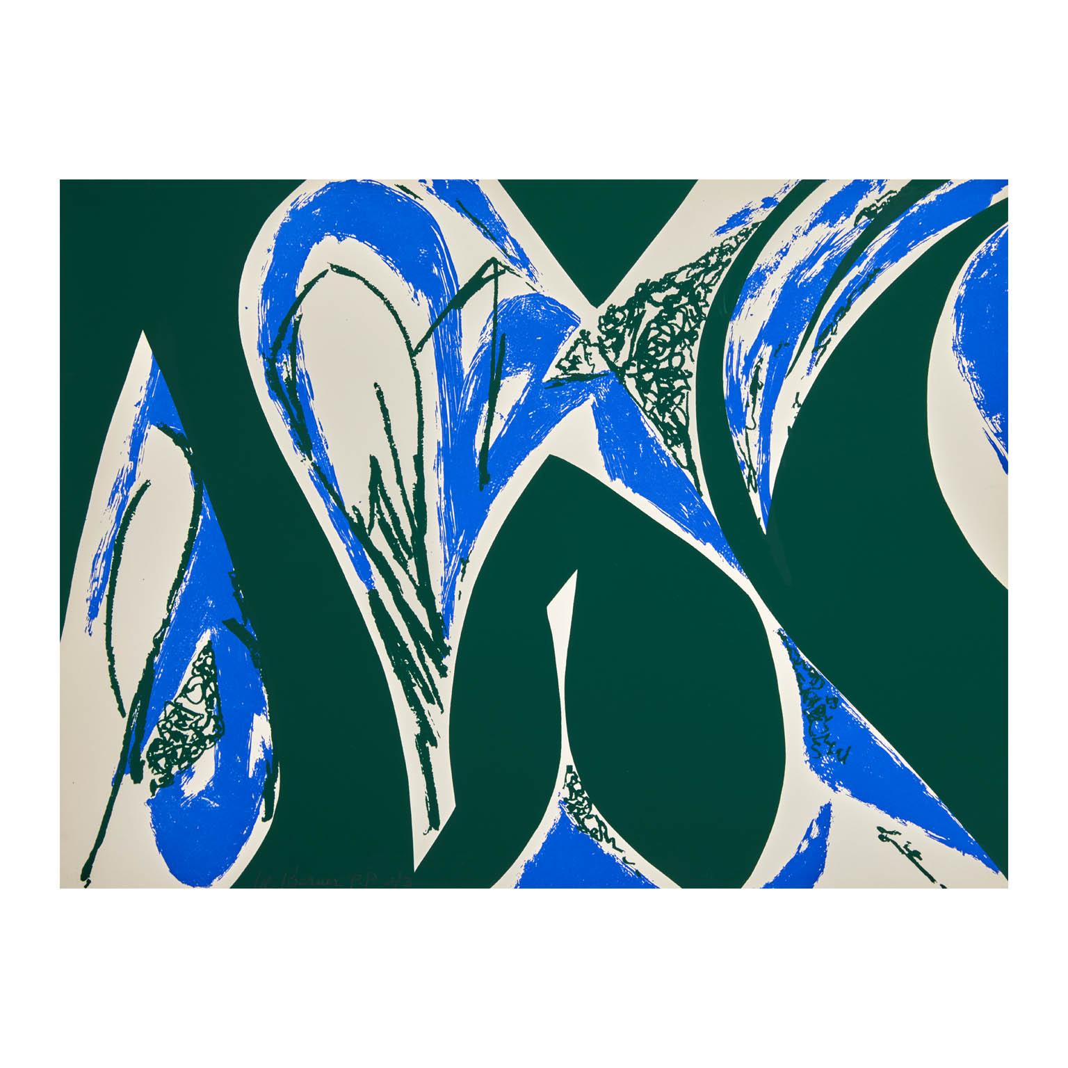 Lee Krasner Abstract Print - Free Space - Blue
