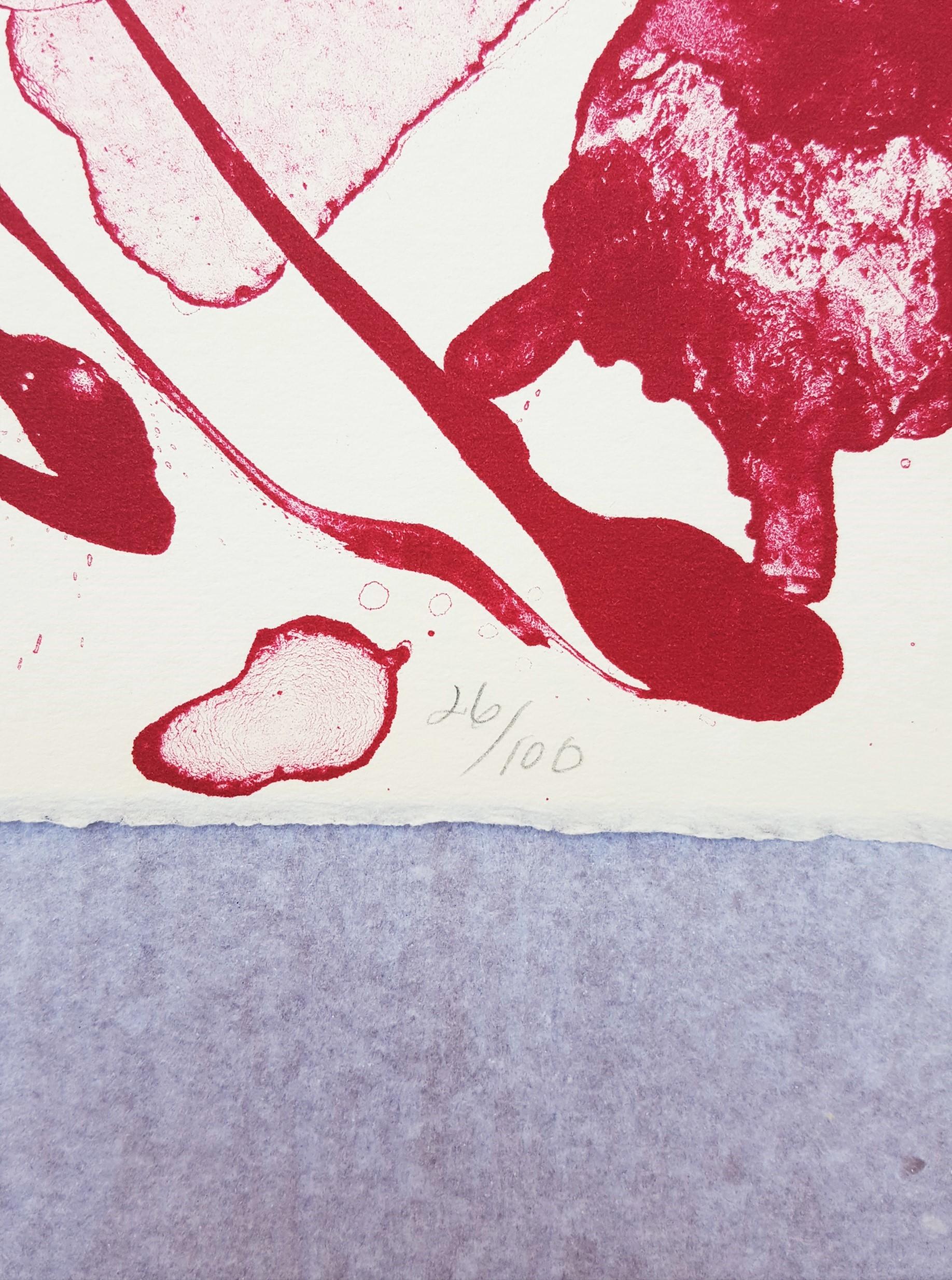 An original signed lithograph on Arches paper by American artist Lee Krasner (1908-1984) titled 
