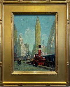 "Empire State Building from the Docks, " Lee Lash, New York City Street Scene