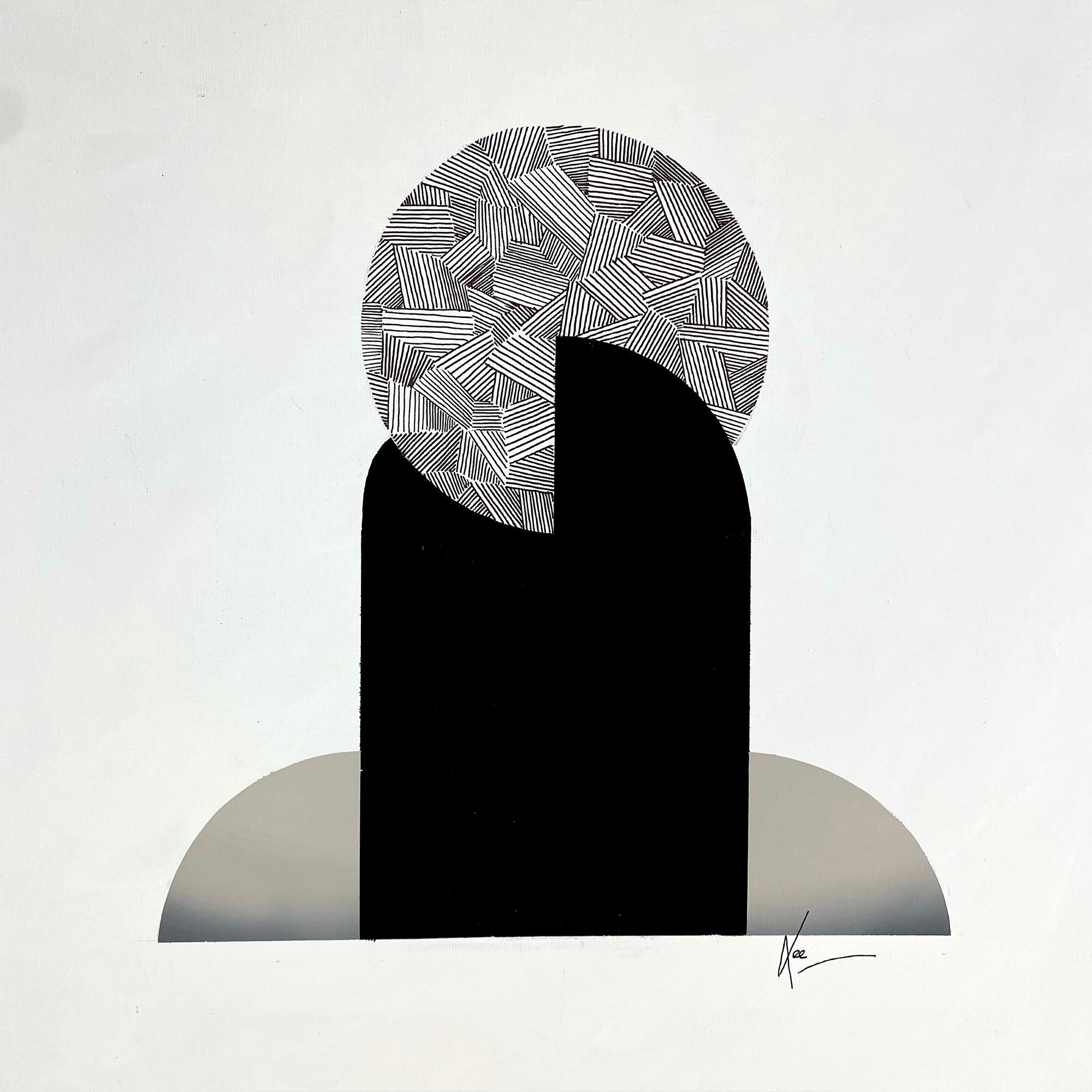 Après Midnight 2, audacieuse peinture abstraite Art déco sur toile en vente 1