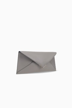 Lee 'Lineage' Clutch Elephant Grey Pebbled Leather