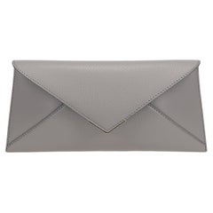 Lee 'Lineage' Clutch Elephant Grey Pebbled Leather
