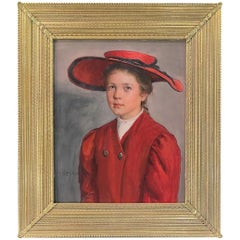 Antique Girl In Red