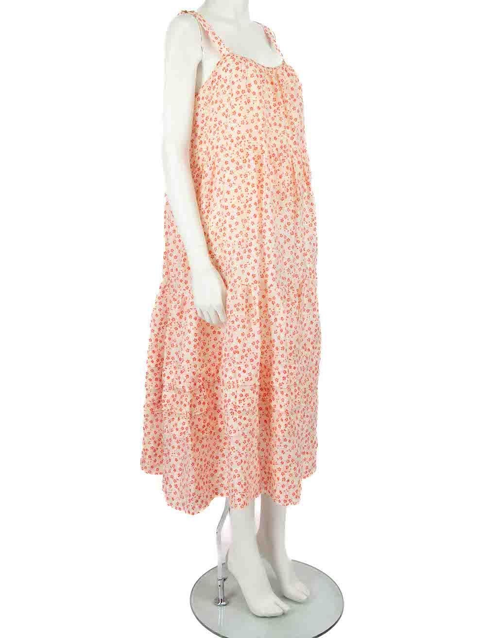 CONDITION is Never worn, with tags. No visible wear to dress is evident on this new Lee Mathews designer resale item.
 
 
 
 Details
 
 
 Pink
 
 Linen
 
 Dress
 
 Floral print
 
 Sleeveless
 
 Adjustable shoulder straps
 
 Round neck
 
 Midi
 
 
 
