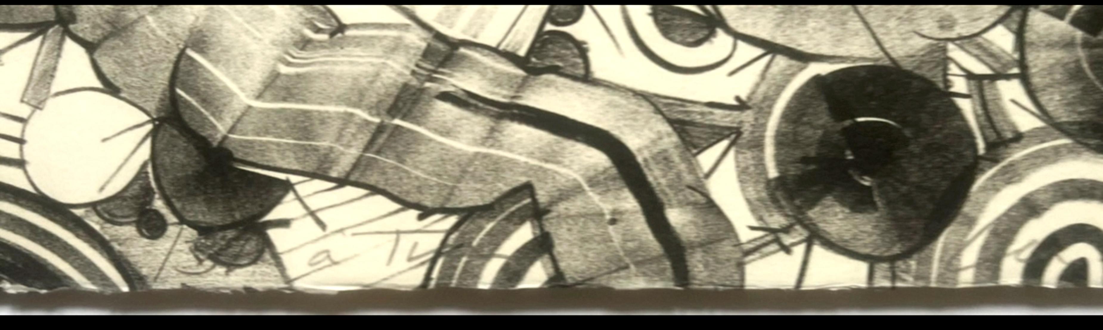 Fables IX, Lithographie (aluminium) sur papier vélin d'Arches, unique signée Bon a Tirer - Print de Lee Mullican