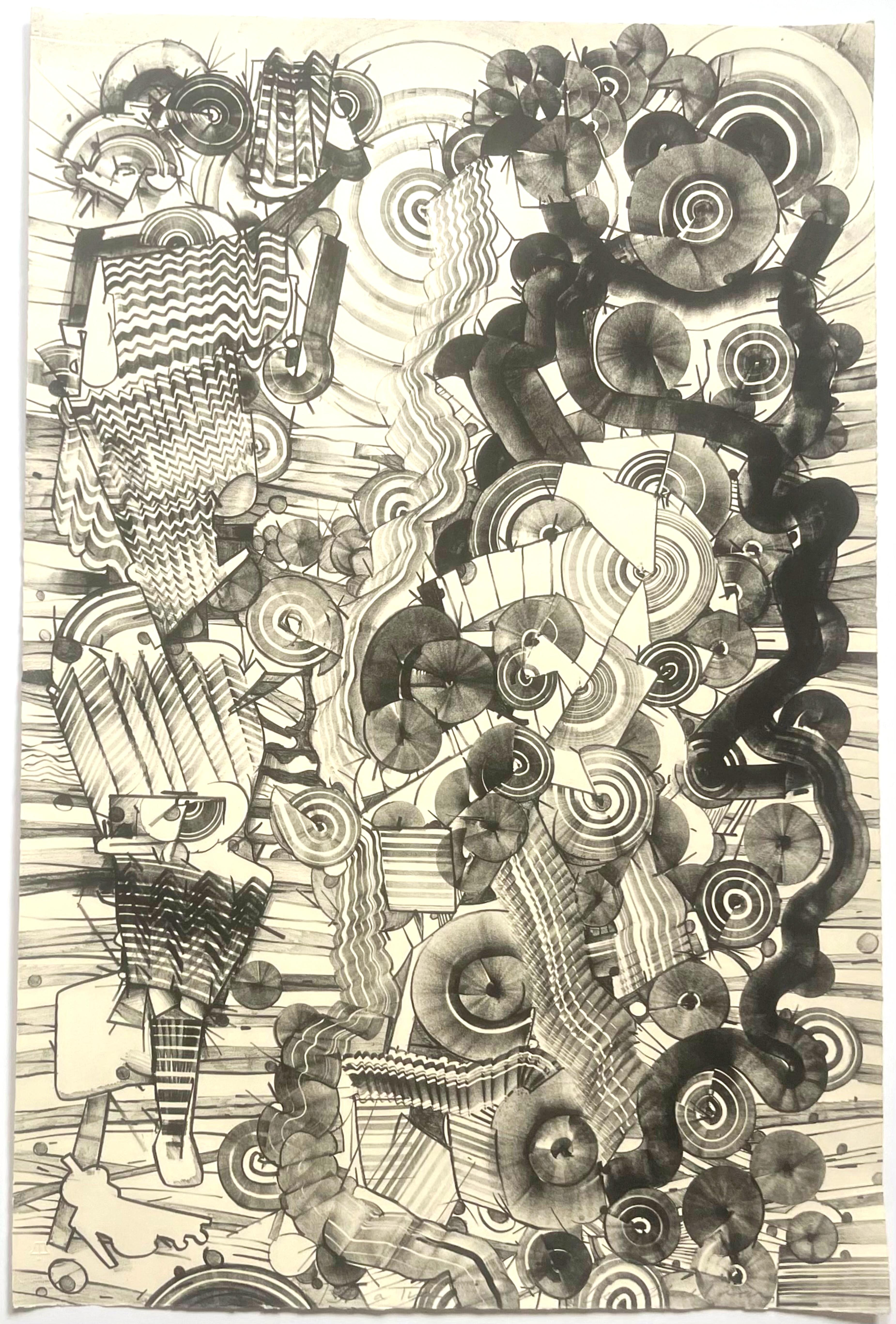 Print Lee Mullican - Fables IX, Lithographie (aluminium) sur papier vélin d'Arches, unique signée Bon a Tirer