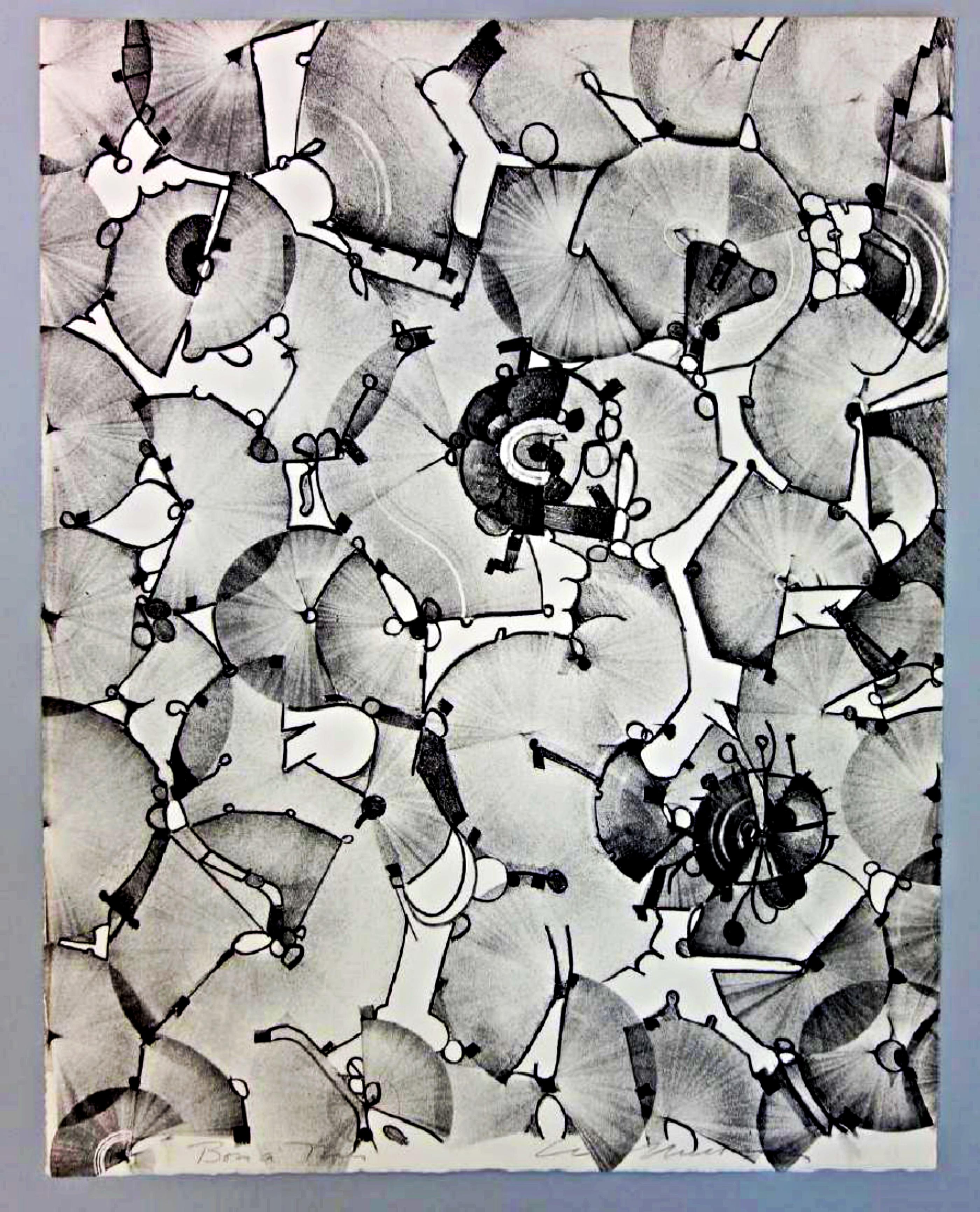 Jam Passage - a unique proof from the early 1960s, signed lithograph mid century