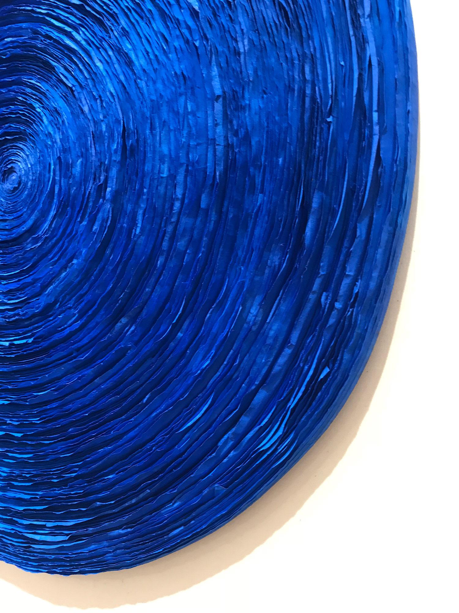 Zeitgenössisches Gemälde „Wave (Electric Blue)“ aus Mischtechnik auf Tafel im Angebot 1