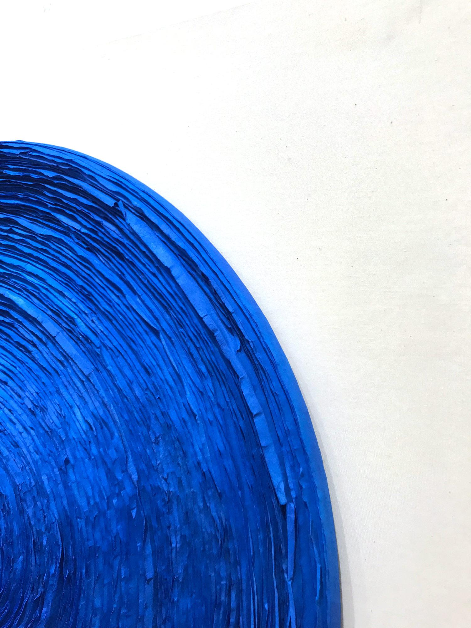 Zeitgenössisches Gemälde „Wave (Electric Blue)“ aus Mischtechnik auf Tafel im Angebot 2