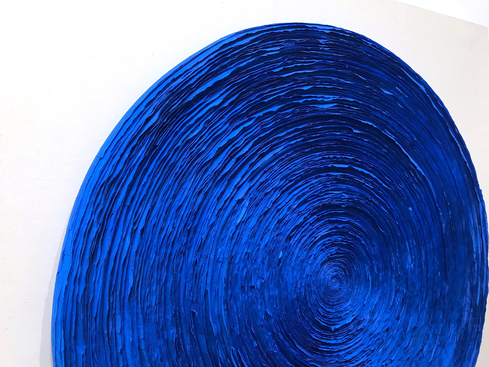 Zeitgenössisches Gemälde „Wave (Electric Blue)“ aus Mischtechnik auf Tafel im Angebot 3