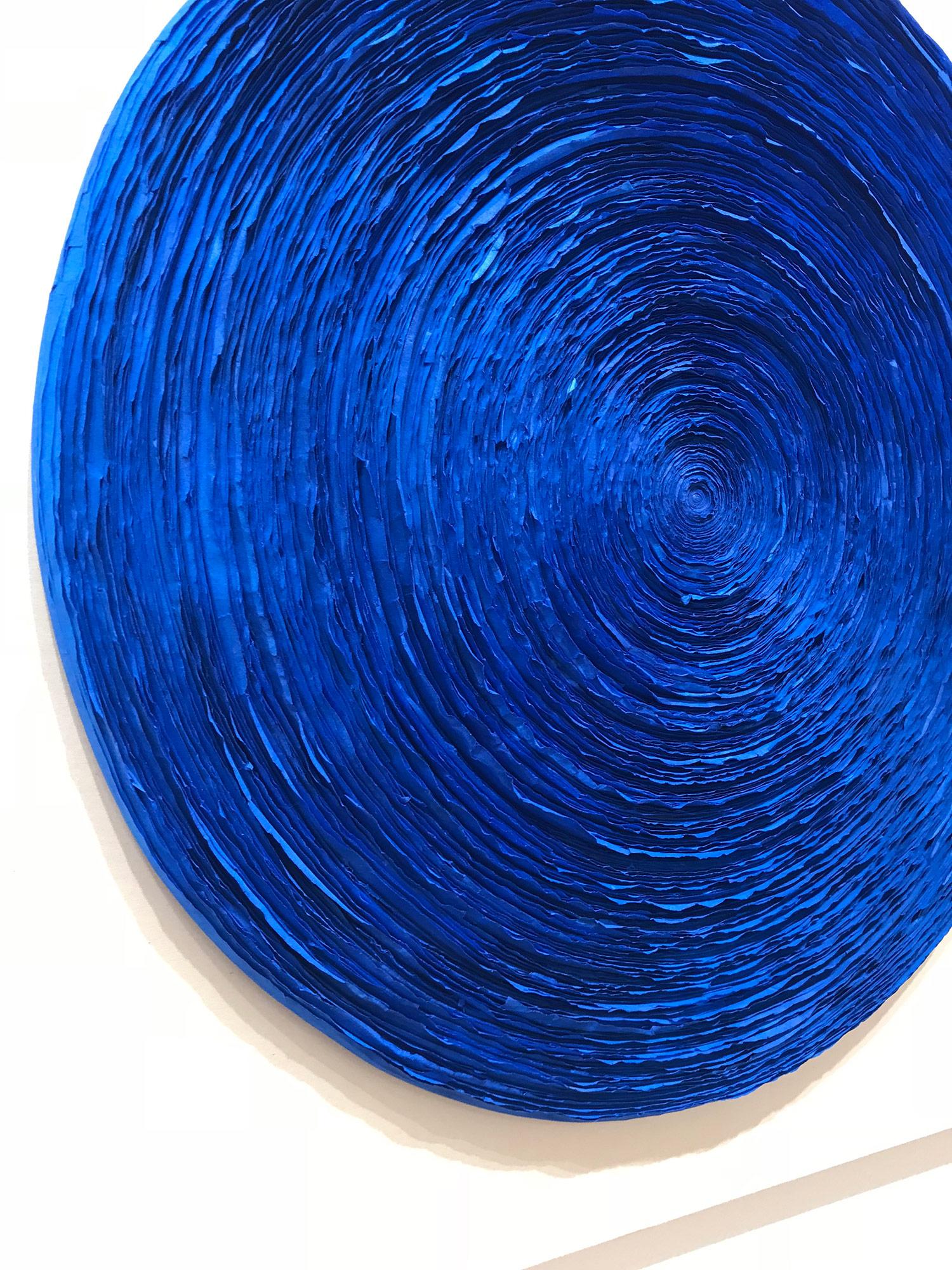 Zeitgenössisches Gemälde „Wave (Electric Blue)“ aus Mischtechnik auf Tafel im Angebot 4