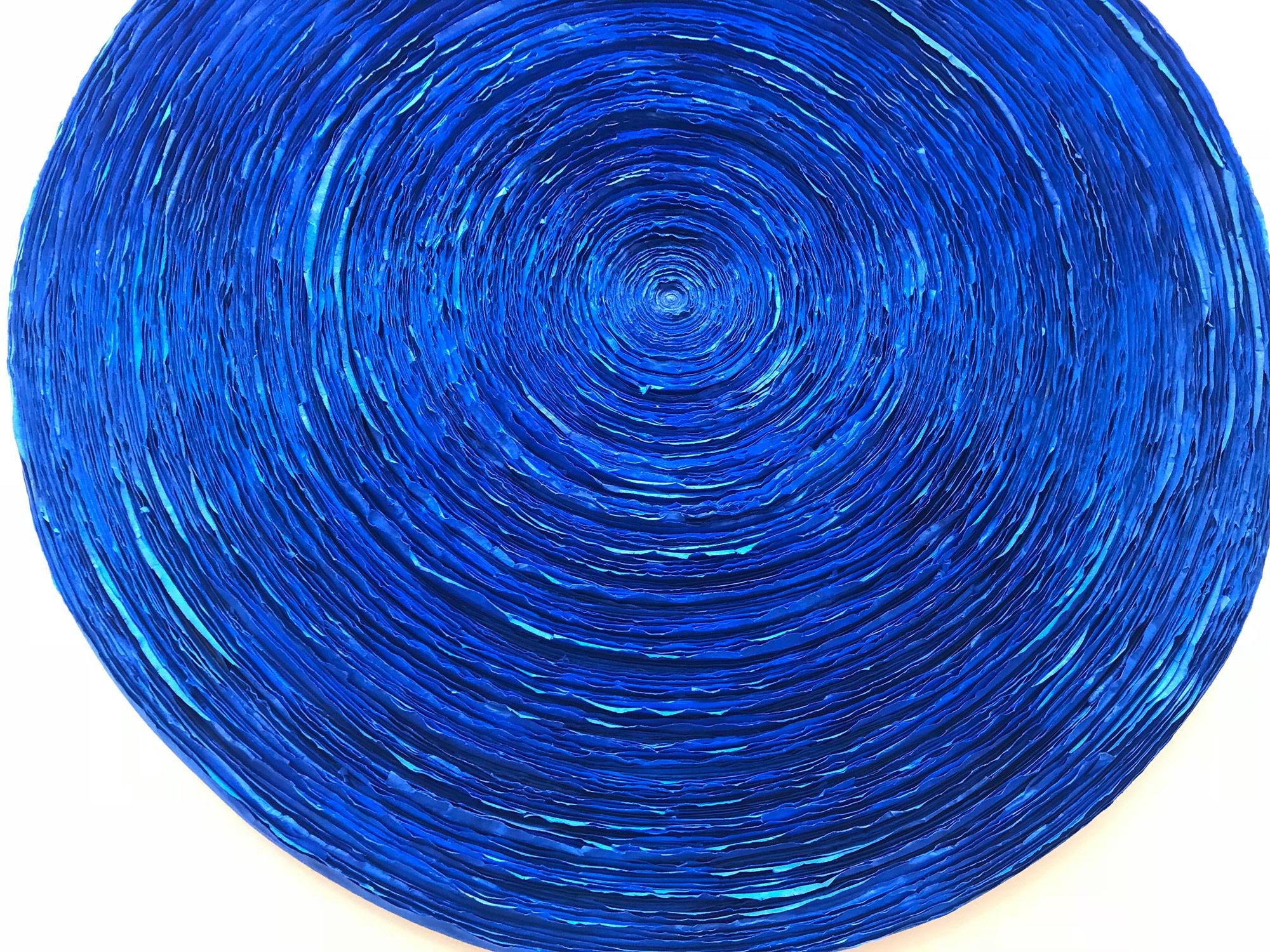 Zeitgenössisches Gemälde „Wave (Electric Blue)“ aus Mischtechnik auf Tafel im Angebot 5