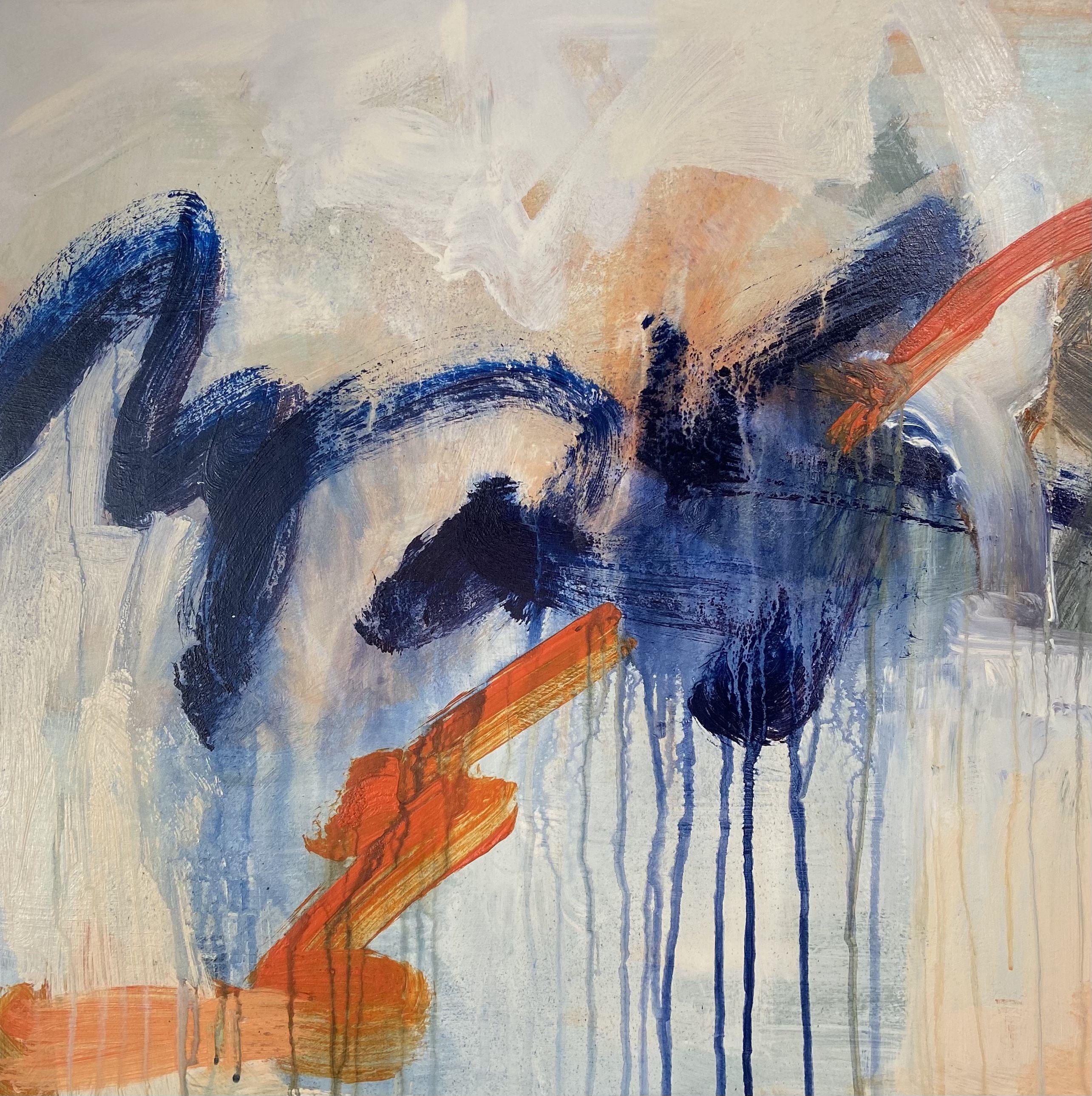 Abstract Painting de Lee Passarella - Ola azul, Pintura, Acrílico sobre panel de madera