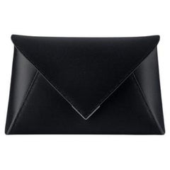 Lee 'Pouchet' Clutch Large Black Diamond Satin with Silver Hardware