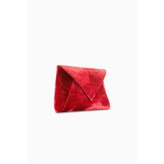 Lee 'Pouchet' Clutch Large Cherry Red Crushed Velvet