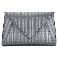 Lee 'Pouchet' Clutch Large Gunmetal Chainmail