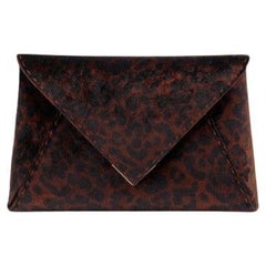 Lee 'Pouchet' Clutch Large Leopard Crushed Velvet