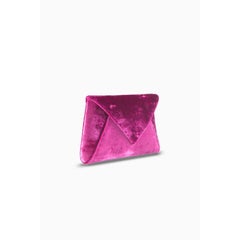 Lee 'Pouchet' Clutch Large Magenta Crushed Velvet