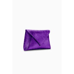 Lee 'Pouchet' Clutch Large Royal Purple Crushed Velvet