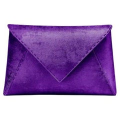 Lee 'Pouchet' Clutch Large Royal Purple Crushed Velvet