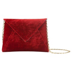 Lee 'Pouchet' Clutch Micro Cherry Red Crushed Velvet