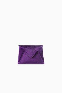 Lee 'Pouchet' Clutch Micro Royal Purple Crushed Velvet