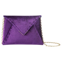 Lee 'Pouchet' Clutch Micro Royal Purple Crushed Velvet