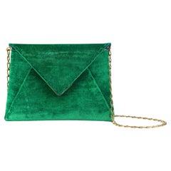Lee 'Pouchet' Clutch Micro Shamrock Green Crushed Velvet
