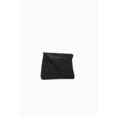Lee ‘Pouchet’ Clutch Small Black Lava Swarovski Crystal with Gunmetal Hardware
