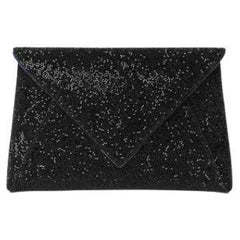 Lee ‘Pouchet’ Clutch Small Black Lava Swarovski Crystal with Gunmetal Hardware