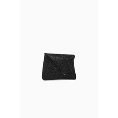 Lee ‘Pouchet’ Clutch Small Black Lava Swarovski Crystal with Silver Hardware