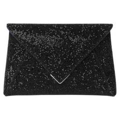 Lee ‘Pouchet’ Clutch Small Black Lava Swarovski Crystal with Silver Hardware