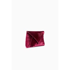 Lee 'Pouchet' Clutch Small Burgundy Crushed Velvet