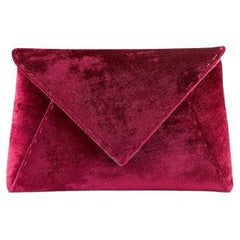 Lee 'Pouchet' Clutch Small Burgundy Crushed Velvet