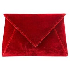 Lee 'Pouchet' Clutch Small Cherry Red Crushed Velvet